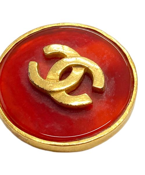 CHANEL（シャネル）CHANEL (シャネル) ココマーク ラウンド イヤリング ゴールド×レッドの古着・服飾アイテム