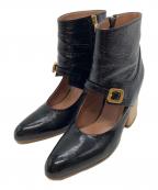 MARNIマルニ）の古着「ストラップ厚底ブーツ」｜ブラック