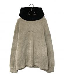 CULLNI×STUDIOUS（クルニ×ステュディオス）の古着「別注 シャギーロゴフーディー」｜ベージュ×ブラック