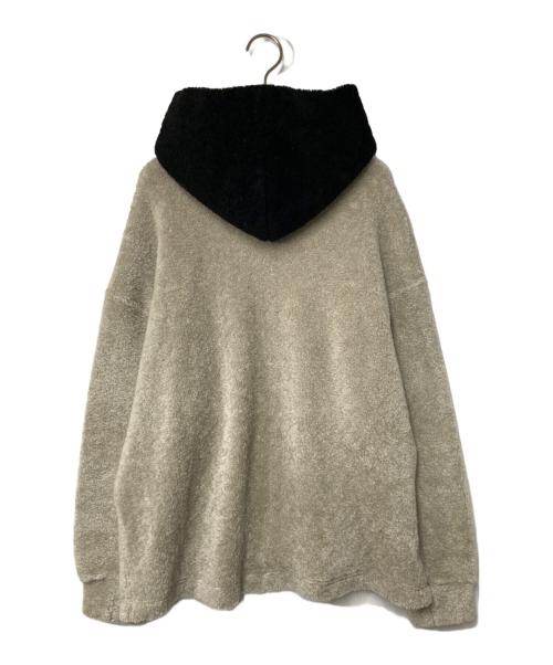 CULLNI（クルニ）CULLNI (クルニ) STUDIOUS (ステュディオス) 別注 シャギーロゴフーディー ベージュ×ブラック サイズ:2の古着・服飾アイテム