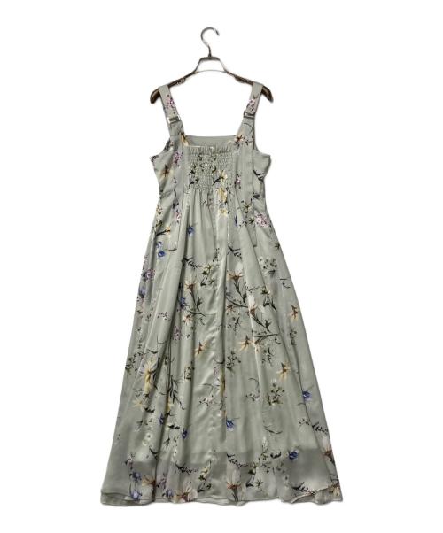 FRAY ID（フレイ アイディー）FRAY ID (フレイ アイディー) リボンディテールフローラルワンピース グリーンの古着・服飾アイテム
