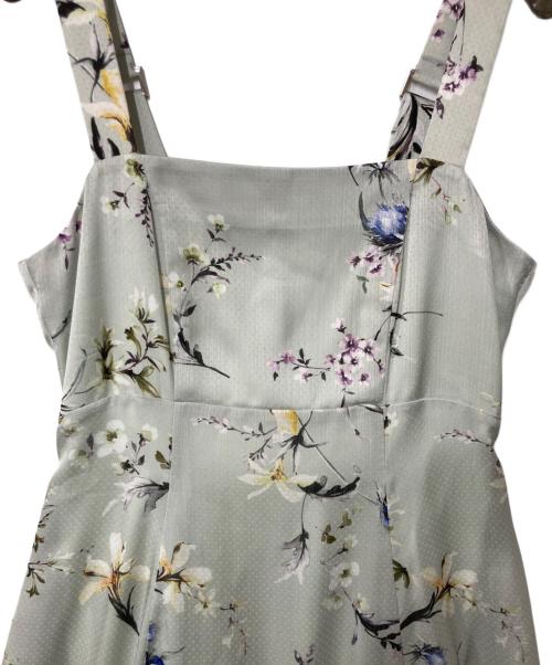 FRAY ID（フレイ アイディー）FRAY ID (フレイ アイディー) リボンディテールフローラルワンピース グリーンの古着・服飾アイテム