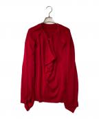 IRENEアイレネ）の古着「ウール 変形ニットプルオーバー」｜レッド