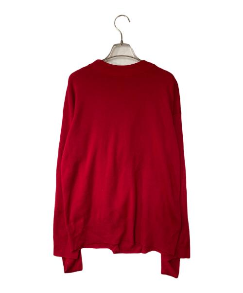 IRENE（アイレネ）IRENE (アイレネ) ウール 変形ニットプルオーバー レッド サイズ:36の古着・服飾アイテム