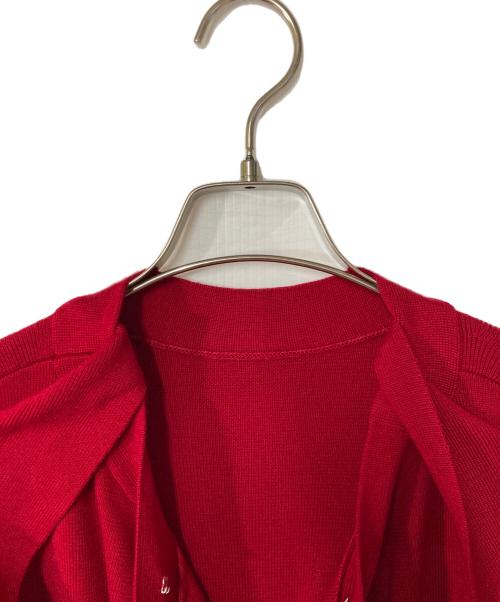 IRENE（アイレネ）IRENE (アイレネ) ウール 変形ニットプルオーバー レッド サイズ:36の古着・服飾アイテム