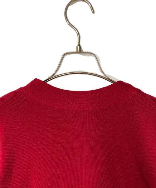 IRENE（アイレネ）IRENE (アイレネ) ウール 変形ニットプルオーバー レッド サイズ:36の古着・服飾アイテム