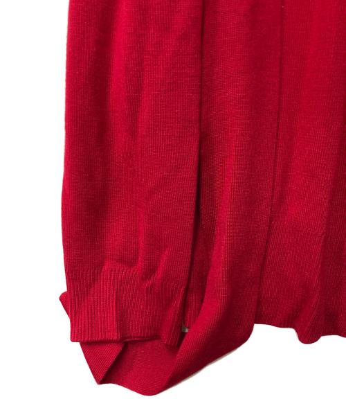 IRENE（アイレネ）IRENE (アイレネ) ウール 変形ニットプルオーバー レッド サイズ:36の古着・服飾アイテム
