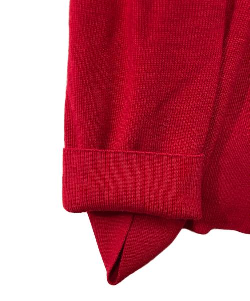 IRENE（アイレネ）IRENE (アイレネ) ウール 変形ニットプルオーバー レッド サイズ:36の古着・服飾アイテム