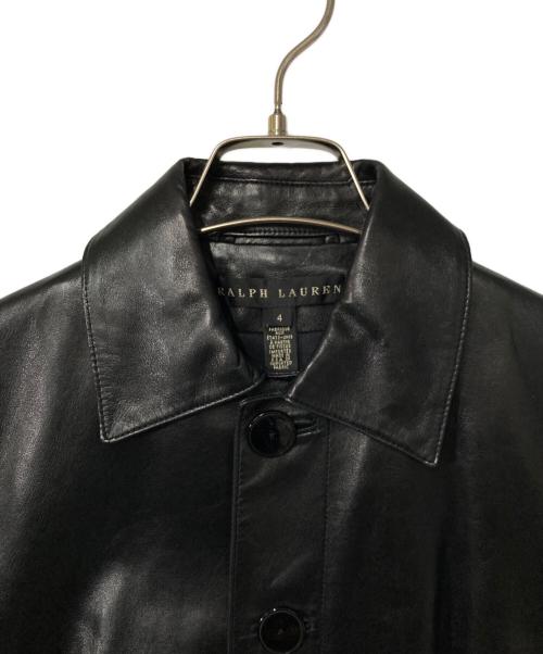 RALPH LAUREN（ラルフローレン）RALPH LAUREN (ラルフローレン) レザージャケット ブラック サイズ:4の古着・服飾アイテム