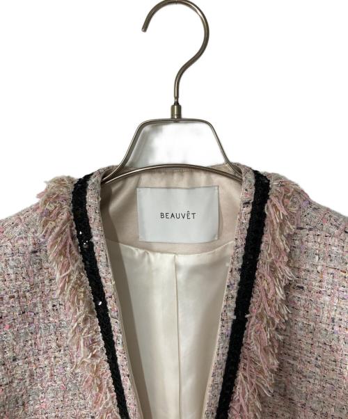 BEAUVET（ボーヴェット）BEAUVET (ボーヴェット) ツイードベスト ピンク サイズ:1の古着・服飾アイテム