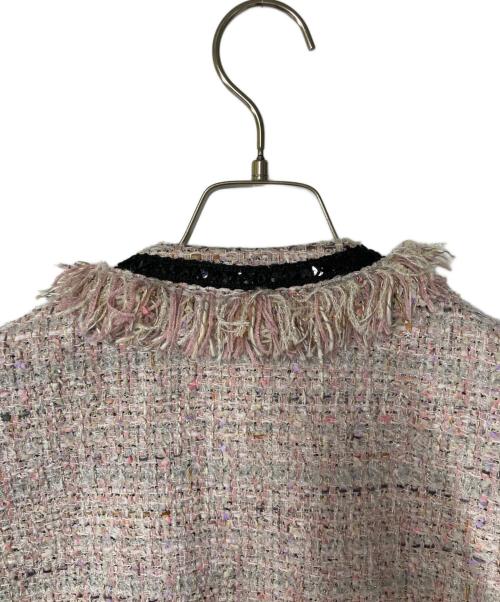 BEAUVET（ボーヴェット）BEAUVET (ボーヴェット) ツイードベスト ピンク サイズ:1の古着・服飾アイテム