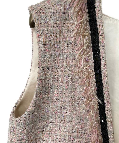 BEAUVET（ボーヴェット）BEAUVET (ボーヴェット) ツイードベスト ピンク サイズ:1の古着・服飾アイテム
