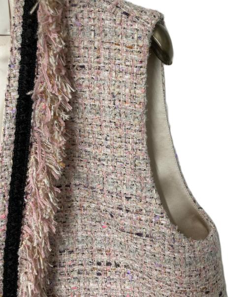 BEAUVET（ボーヴェット）BEAUVET (ボーヴェット) ツイードベスト ピンク サイズ:1の古着・服飾アイテム