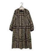 Leilianレリアン）の古着「長袖ワンピース」｜ブラック×ベージュ