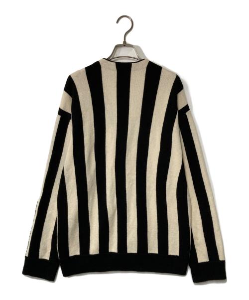 SUPREME（シュプリーム）Supreme (シュプリーム) LACOSTE LIVE (ラコステライブ) Stripe Cardigan ホワイト×ブラック サイズ:Sの古着・服飾アイテム