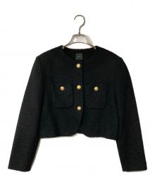 Spick and Span（スピック＆スパン）の古着「ループヤーンツイードジャケット」｜ブラック