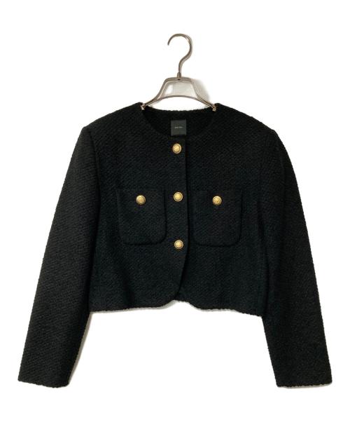 Spick and Span（スピック＆スパン）Spick and Span (スピック＆スパン) ループヤーンツイードジャケット ブラック サイズ:38の古着・服飾アイテム