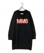 MM6 Maison Margielaエムエムシックスメゾンマルジェラ）の古着「ロゴスウェットワンピース」｜ブラック