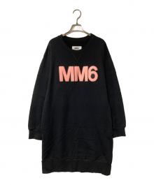 MM6 Maison Margiela（エムエムシックスメゾンマルジェラ）の古着「ロゴスウェットワンピース」｜ブラック