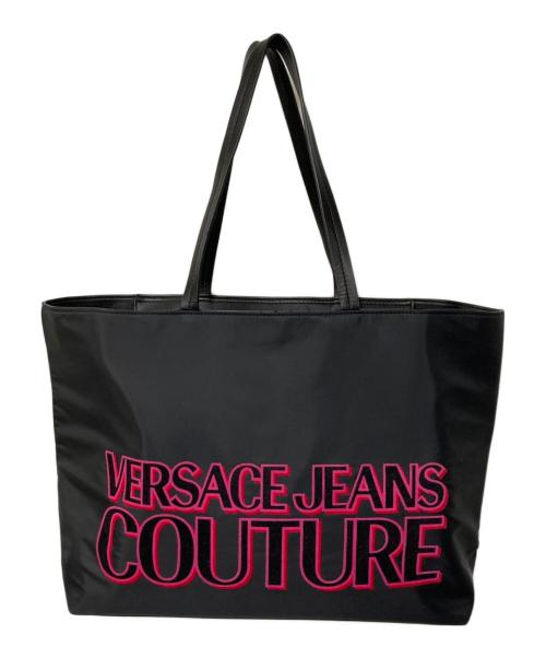 VERSACE JEANS COUTURE（ヴェルサーチ ジーンズクチュール）VERSACE JEANS COUTURE (ヴェルサーチ ジーンズクチュール) ロゴトートバッグ ブラックの古着・服飾アイテム