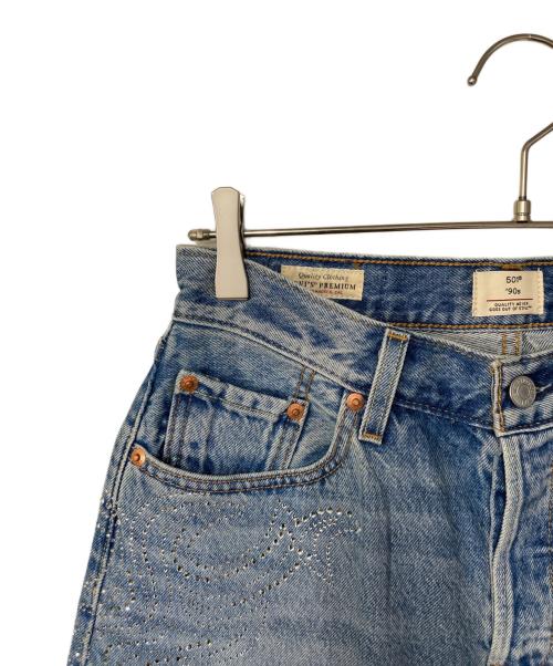LEVI'S（リーバイス）LEVI'S (リーバイス) BEYONCE (ビヨンセ) 501 ラインストーンデニムパンツ インディゴ サイズ:W26(実寸参照)の古着・服飾アイテム