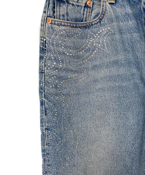 LEVI'S（リーバイス）LEVI'S (リーバイス) BEYONCE (ビヨンセ) 501 ラインストーンデニムパンツ インディゴ サイズ:W26(実寸参照)の古着・服飾アイテム