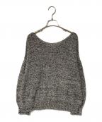 Spick and Spanスピック＆スパン）の古着「ペーパーヤーン2WAYルーズプルオーバー」｜ブラック×ホワイト