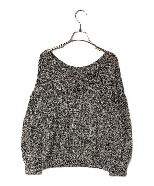 Spick and Span（スピック＆スパン）Spick and Span (スピック＆スパン) ペーパーヤーン2WAYルーズプルオーバー ブラック×ホワイト サイズ:表記無しの古着・服飾アイテム