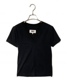 MM6 Maison Margiela（エムエムシックスメゾンマルジェラ）の古着「VネックTシャツ」｜ブラック