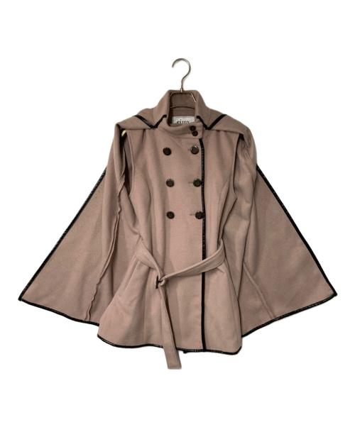 eimy istoire（エイミーイストワール）eimy istoire (エイミーイストワール) パイピングデザインマントコート ピンク サイズ:Freeの古着・服飾アイテム