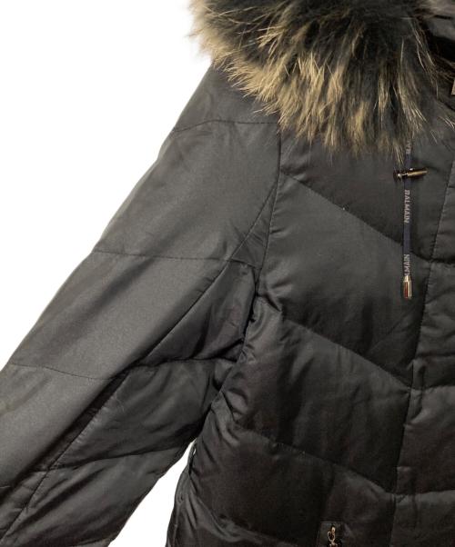 BALMAIN（バルマン）BALMAIN (バルマン) ラクーンファーフーデットダウンコート ブラック サイズ:Lの古着・服飾アイテム
