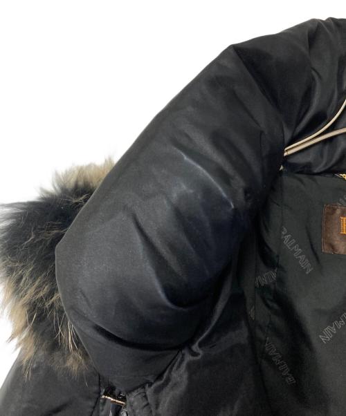 BALMAIN（バルマン）BALMAIN (バルマン) ラクーンファーフーデットダウンコート ブラック サイズ:Lの古着・服飾アイテム