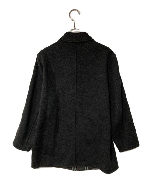BURBERRY LONDON（バーバリーロンドン）BURBERRY LONDON (バーバリーロンドン) 裏チェックウールステンカラーコート グレー サイズ:4の古着・服飾アイテム
