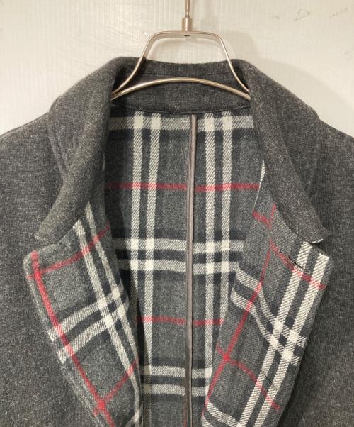 BURBERRY LONDON（バーバリーロンドン）BURBERRY LONDON (バーバリーロンドン) 裏チェックウールステンカラーコート グレー サイズ:4の古着・服飾アイテム