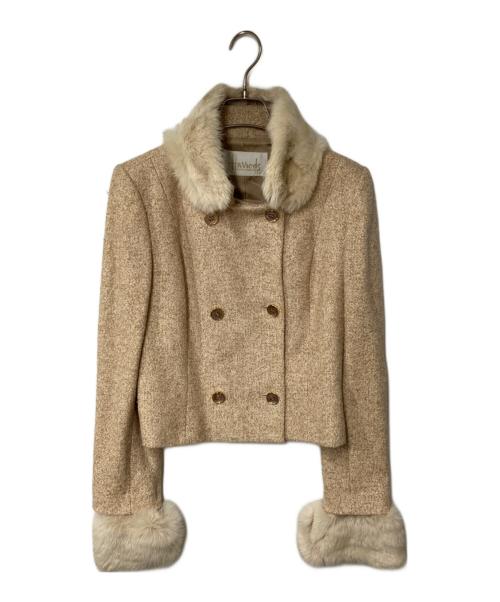 Harrods（ハロッズ）Harrods (ハロッズ) ラビットファー付ツイードセットアップ ベージュ サイズ:2の古着・服飾アイテム