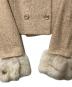 中古・古着 Harrods (ハロッズ) ラビットファー付ツイードセットアップ ベージュ サイズ:2：6000円