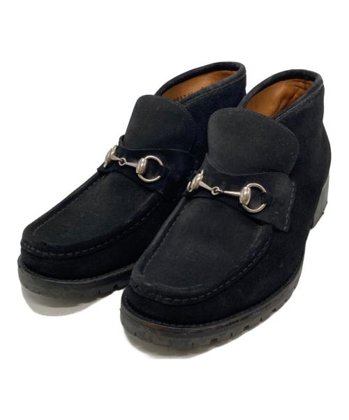 GUCCI（グッチ）GUCCI (グッチ) スエードホースビットチャッカブーツ ブラック サイズ:8の古着・服飾アイテム