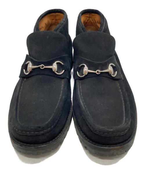 GUCCI（グッチ）GUCCI (グッチ) スエードホースビットチャッカブーツ ブラック サイズ:8の古着・服飾アイテム