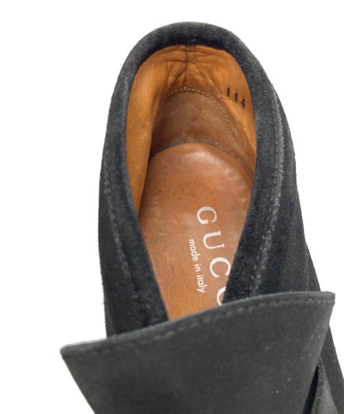 GUCCI（グッチ）GUCCI (グッチ) スエードホースビットチャッカブーツ ブラック サイズ:8の古着・服飾アイテム