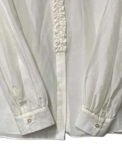 TOMORROW LAND collection（トゥモローランドコレクション）TOMORROW LAND collection (トゥモローランドコレクション) コットンシルクオーガンジー フリルブラウス ホワイト サイズ:36の古着・服飾アイテム