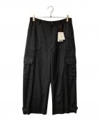 6(ROKU) BEAUTY&YOUTHロク ビューティーアンドユース）の古着「ストライプウールカーゴパンツ」｜グレー