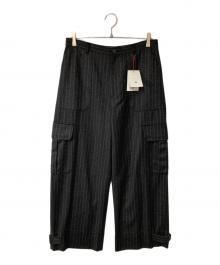 6(ROKU) BEAUTY&YOUTH（ロク ビューティーアンドユース）の古着「ストライプウールカーゴパンツ」｜グレー