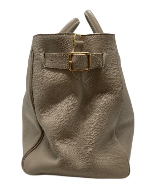 YOUNG & OLSEN The DRYGOODS STORE（ヤングアンドオルセン ザ ドライグッズストア）YOUNG & OLSEN The DRYGOODS STORE (ヤングアンドオルセン ザ ドライグッズストア) EMBOSSED LEATHER BELTED TOTE M ベージュの古着・服飾アイテム