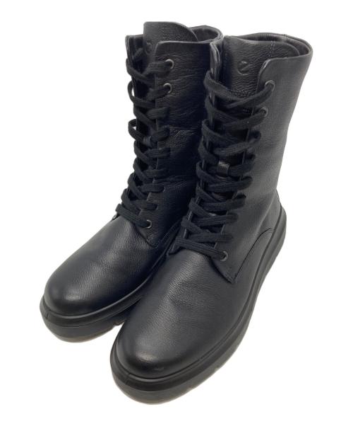ECCO（エコー）ECCO (エコー) Nouvelle レザーレースアップブーツ ブラック サイズ:39の古着・服飾アイテム