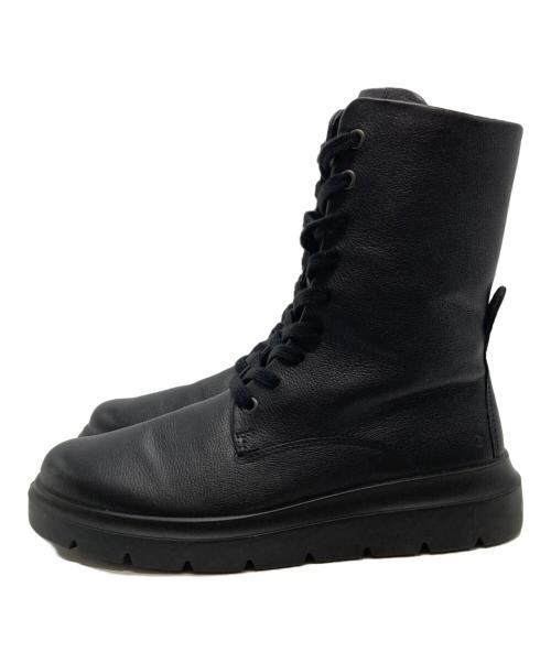 ECCO（エコー）ECCO (エコー) Nouvelle レザーレースアップブーツ ブラック サイズ:39の古着・服飾アイテム