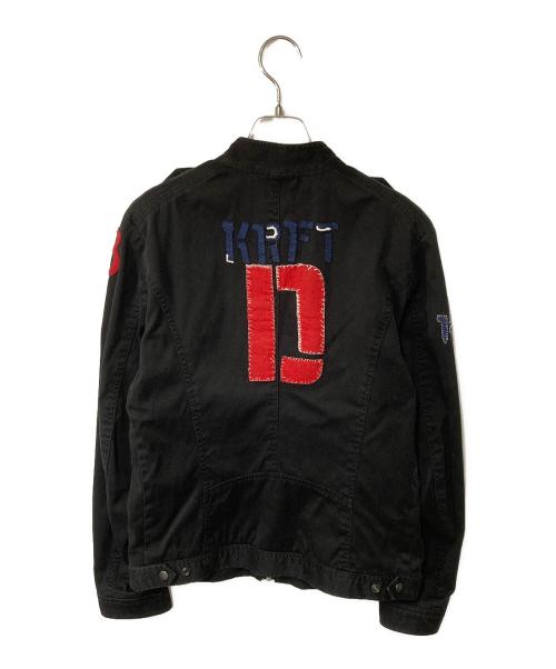 DIESEL（ディーゼル）DIESEL (ディーゼル) ワッペンモチーフジャケット ブラック サイズ:Sの古着・服飾アイテム