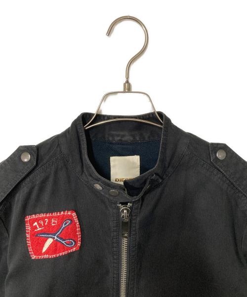 DIESEL（ディーゼル）DIESEL (ディーゼル) ワッペンモチーフジャケット ブラック サイズ:Sの古着・服飾アイテム