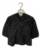 GANNIガニー）の古着「Cotton Poplin Peplum Blouse」｜ブラック
