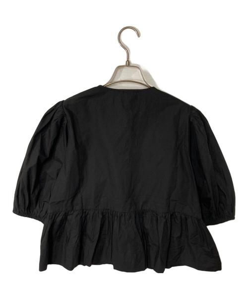 GANNI（ガニー）Ganni (ガニー) Cotton Poplin Peplum Blouse ブラック サイズ:36の古着・服飾アイテム