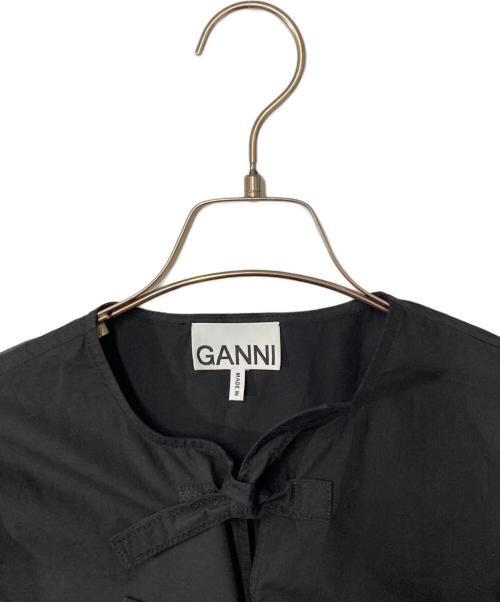 GANNI（ガニー）Ganni (ガニー) Cotton Poplin Peplum Blouse ブラック サイズ:36の古着・服飾アイテム